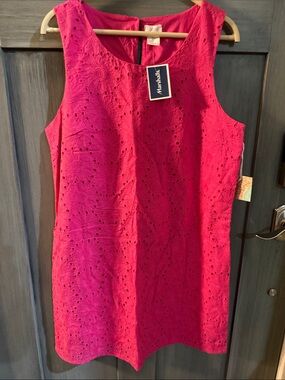 Sigrid Olsen Vibrant Pink Eyelet Shift Top